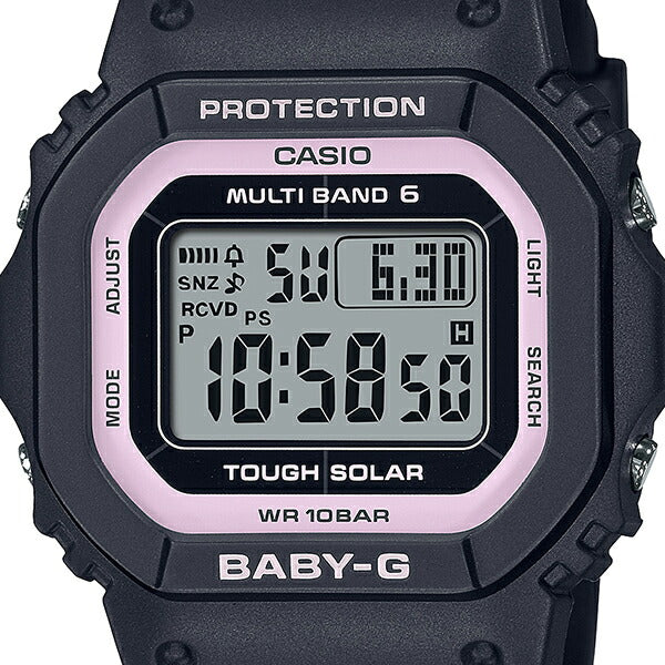 BABY-G ベビージー 小型 スリム スクエア BGD-5650-1BJF レディース 腕時計 電波ソーラー デジタル ブラック ピンク 国内正規品 カシオ
