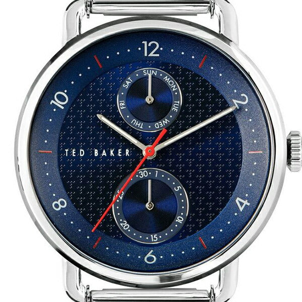 TED BAKER テッドベーカー BRIXAM ブリクサム BKPBXF006 メンズ 腕時計 クオーツ 電池式 Tパターンデザイン ブルーダイヤル シルバー メッシュベルト