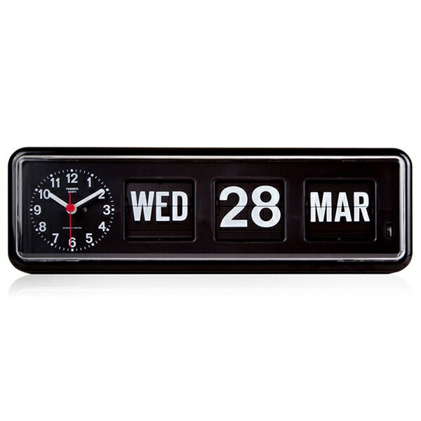 トゥエンコ パタパタ時計 フリップクロック 置き時計 ブラック QT-30 