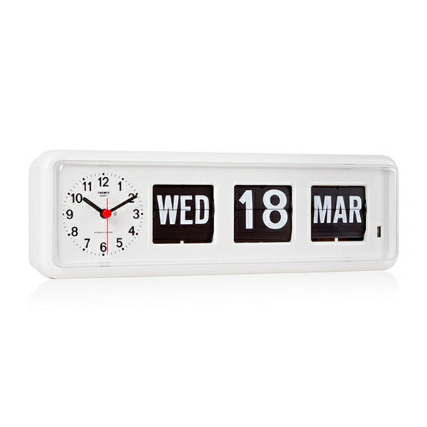 TWEMCO トゥエンコ 置時計 パタパタ時計 フリップクロック パーペチュアルカレンダー BQ-38 WHITE