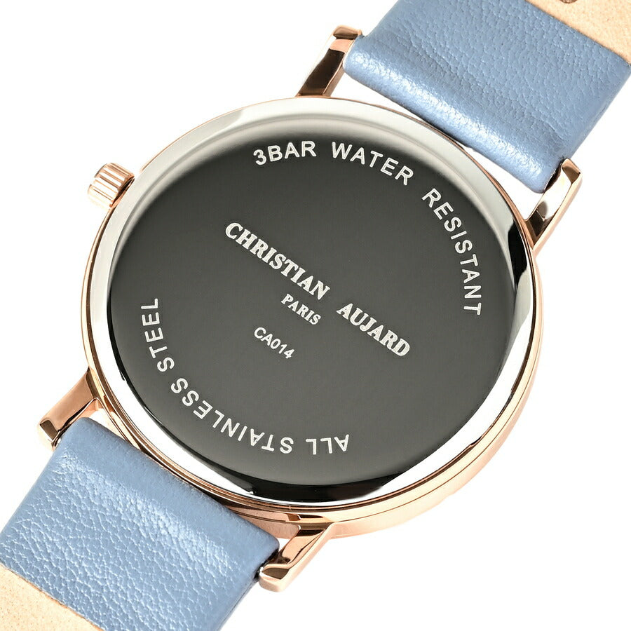 クリスチャン・オジャール 3針モデル CA014-WH レディース 腕時計 クオーツ 電池式 ホワイトダイヤル ブルー 革ベルト LB2024