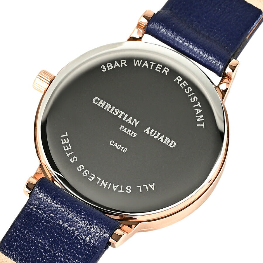 クリスチャン・オジャール 3針モデル CA018-WH1 レディース 腕時計 クオーツ 電池式 ホワイトダイヤル ブルー 革ベルト LB2024