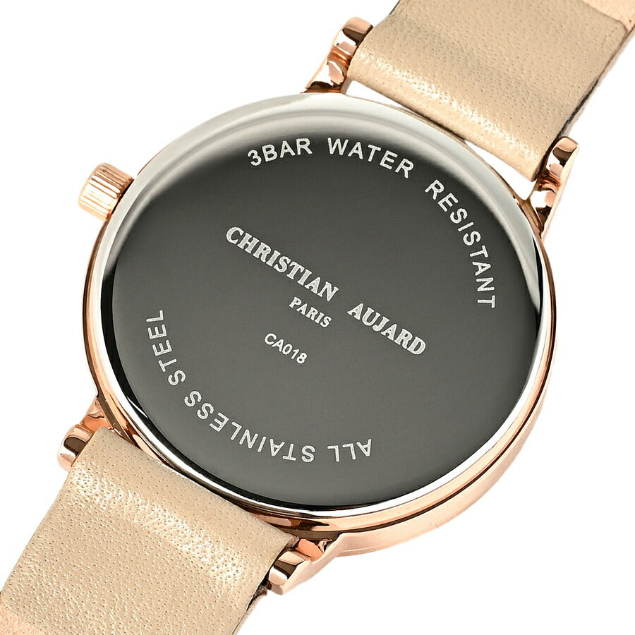 クリスチャン・オジャール 3針モデル CA018-WH2 レディース 腕時計 クオーツ 電池式 ホワイトダイヤル 革ベルト LB2024