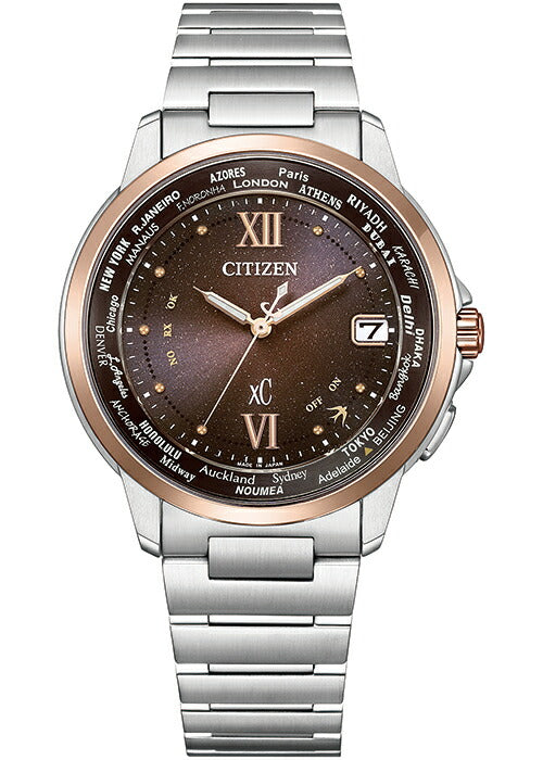 シチズン xC ベーシックコレクション ペア 限定モデル 2023 CB1020-89W メンズ 腕時計 ソーラー 電波 3針 ブラウン