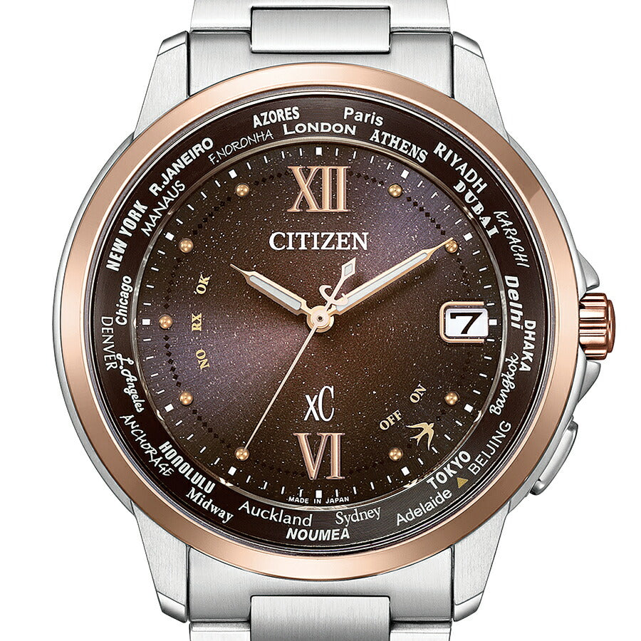 シチズン xC ベーシックコレクション ペア 限定モデル 2023 CB1020-89W メンズ 腕時計 ソーラー 電波 3針 ブラウン