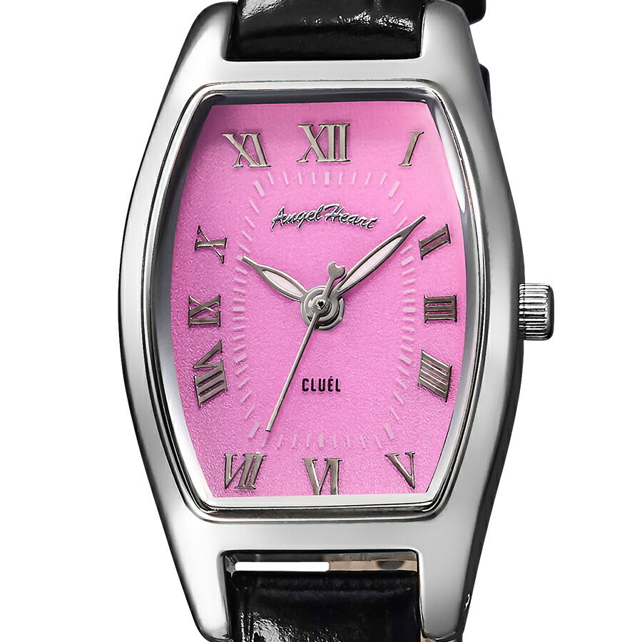 エンジェルハート CLUEL コラボレーションモデル CL21PK レディース 腕時計 ソーラー ピンクダイヤル ブラック 革ベルト