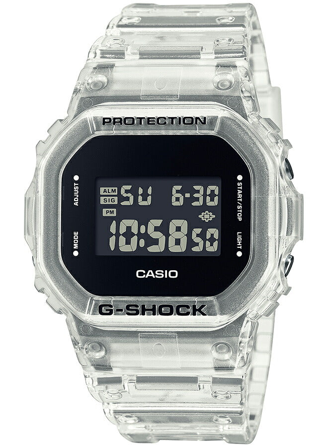 G-SHOCK 5600シリーズ スケルトン DW-5600USKE-7JF メンズ 腕時計 電池式 デジタル スクエア クリア 反転液晶 国内正規品 カシオ