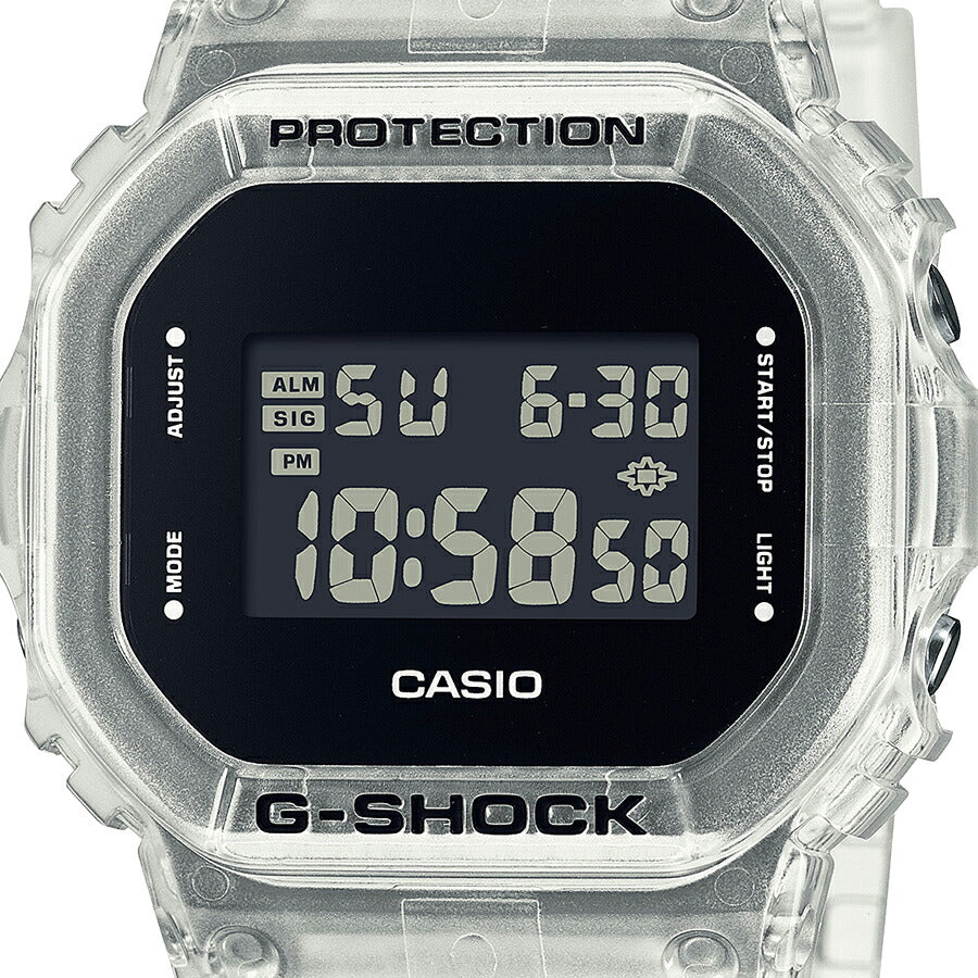 G-SHOCK 5600シリーズ スケルトン DW-5600USKE-7JF メンズ 腕時計 電池式 デジタル スクエア クリア 反転液晶 国内正規品 カシオ