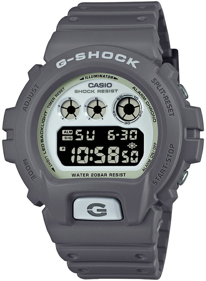 G-SHOCK HIDDEN GLOW 蓄光フェイス DW-6900HD-8JF メンズ 腕時計 電池式 デジタル ラウンド トリグラム グレー 反転液晶 国内正規品 カシオ