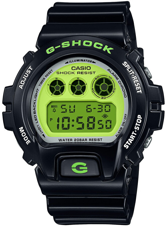 G-SHOCK CRAZY COLORS 2024 ブラック ライムグリーン DW-6900RCS-1JF メンズ 腕時計 電池式 デジタル ラウンド トリグラム 国内正規品 カシオ