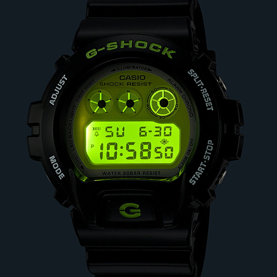 G-SHOCK CRAZY COLORS 2024 ブラック ライムグリーン DW-6900RCS-1JF メンズ 腕時計 電池式 デジタル ラウンド トリグラム 国内正規品 カシオ