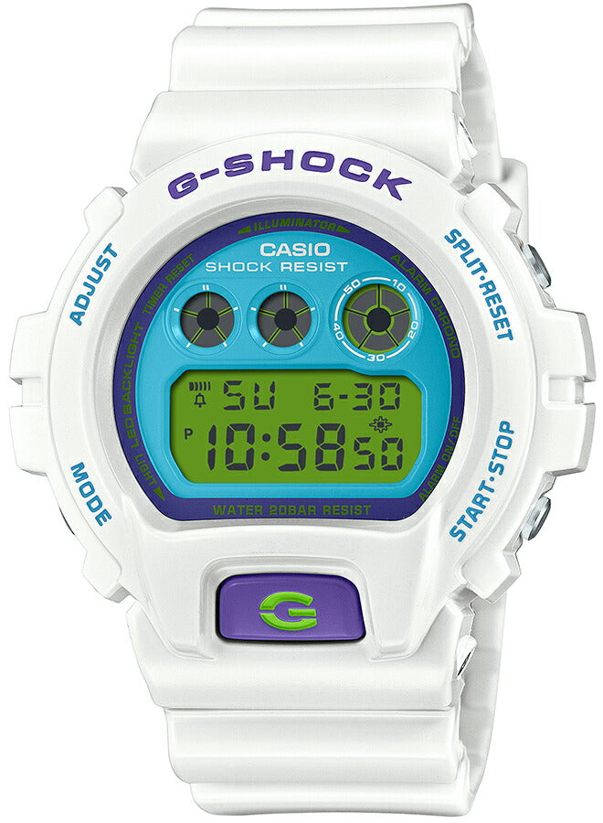 G-SHOCK CRAZY COLORS 2024 ホワイト ブルー DW-6900RCS-7JF メンズ 腕時計 電池式 デジタル ラウンド トリグラム 国内正規品 カシオ