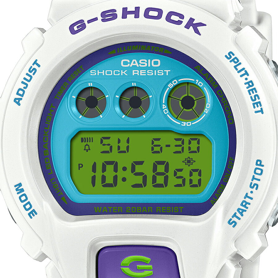 G-SHOCK CRAZY COLORS 2024 ホワイト ブルー DW-6900RCS-7JF メンズ 腕時計 電池式 デジタル ラウンド トリグラム 国内正規品 カシオ