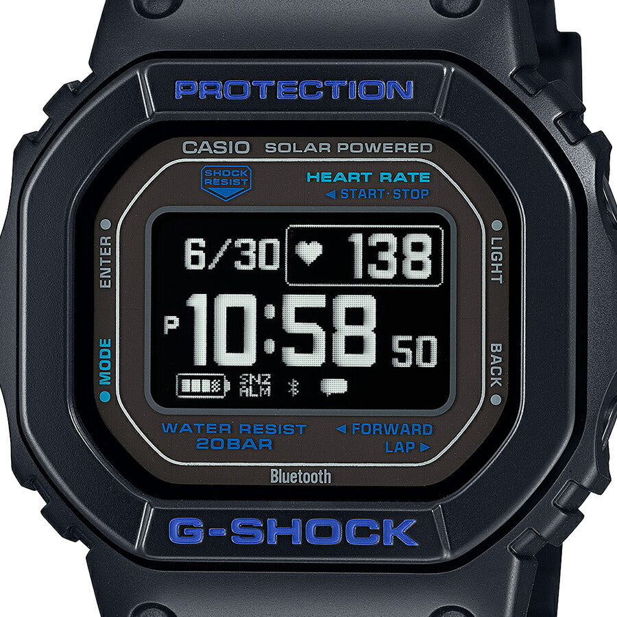 G-SHOCK G-SQUAD 心拍計測 血中酸素レベル計測 DW-H5600-1A2JR メンズ 腕時計 ソーラー Bluetooth 反転液晶 ブラック 国内正規品 カシオ