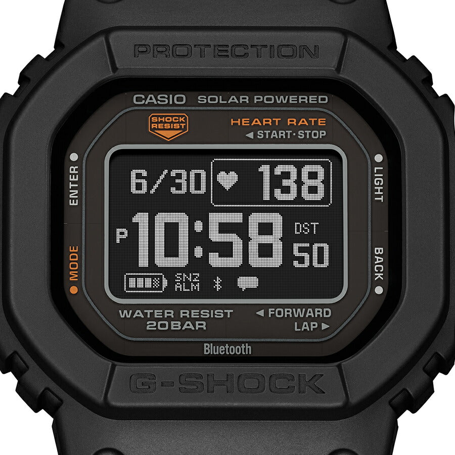 G-SHOCK G-SQUAD 心拍計測 血中酸素レベル計測 DW-H5600-1JR メンズ ソーラー Bluetooth 反転液晶 国内正規品 カシオ