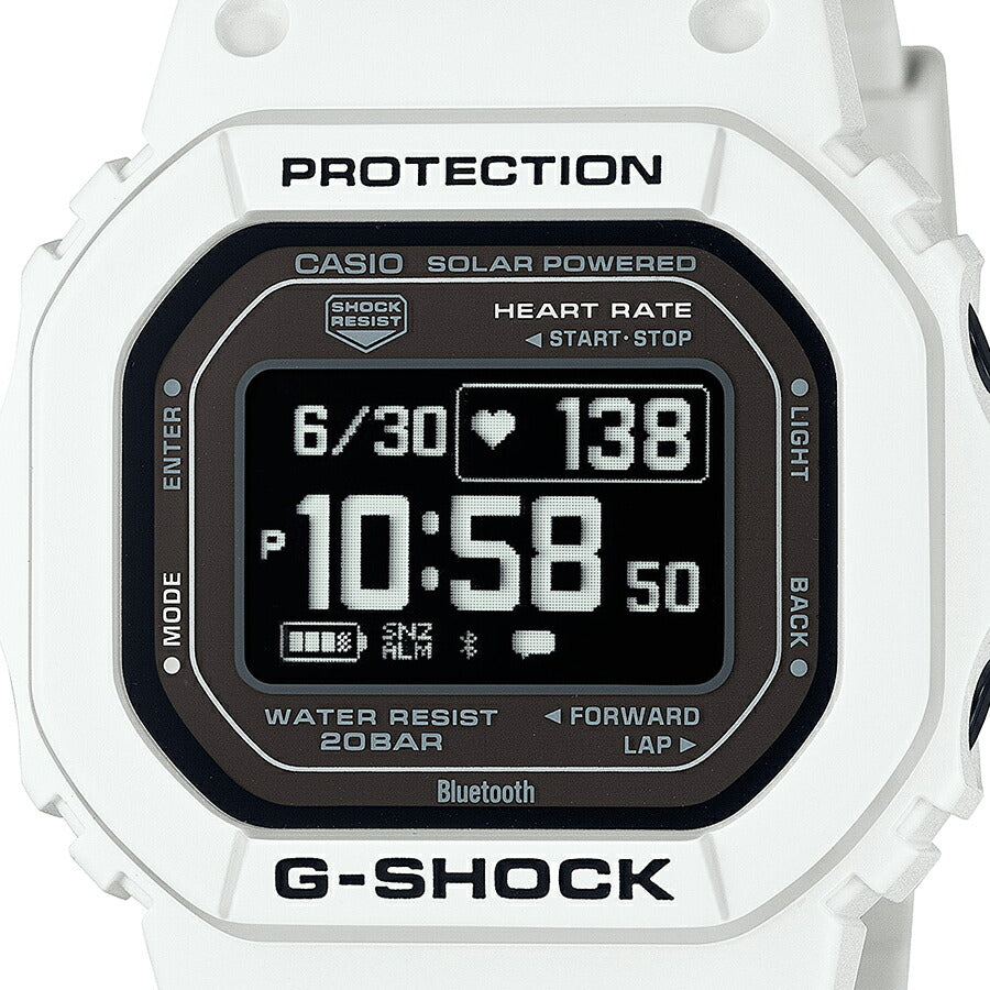 G-SHOCK G-SQUAD 心拍計測 血中酸素レベル計測 DW-H5600-7JR メンズ 腕時計 ソーラー Bluetooth 反転液晶 ホワイト 国内正規品 カシオ