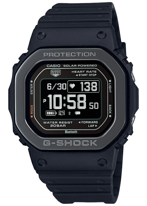 G-SHOCK G-SQUAD 心拍計測 血中酸素レベル計測 DW-H5600MB-1JR メンズ 腕時計 ソーラー Bluetooth 反転液晶 ブラック 国内正規品 カシオ