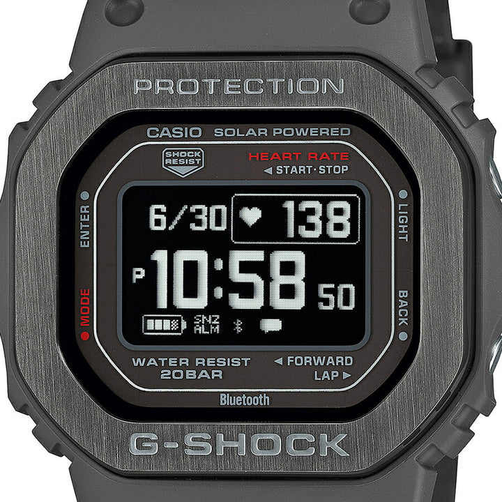 G-SHOCK G-SQUAD 心拍計測 血中酸素レベル計測 DW-H5600MB-8JR メンズ 腕時計 ソーラー Bluetooth 反転液晶 グレー 国内正規品 カシオ