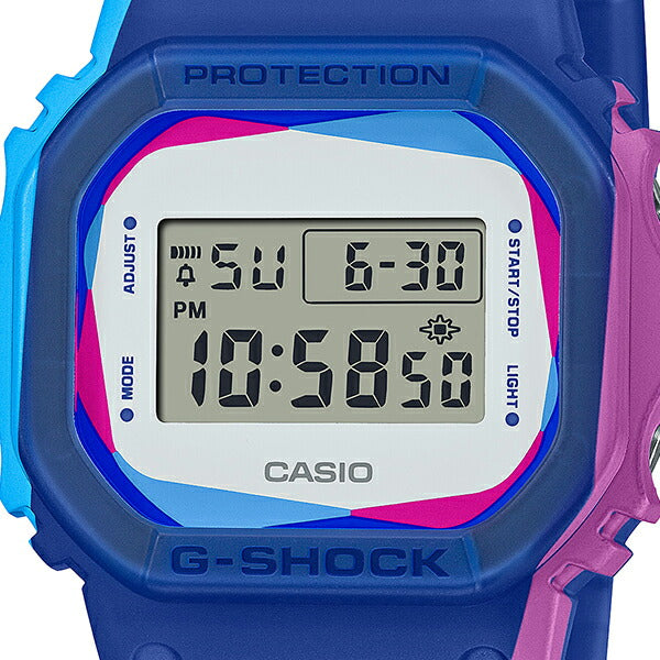 G-SHOCK Over Print ミスプリント 交換用ベゼル&バンドセット DWE-5600PR-2JR メンズ 腕時計 電池式 デジタル スクエア ブルー 国内正規品 カシオ