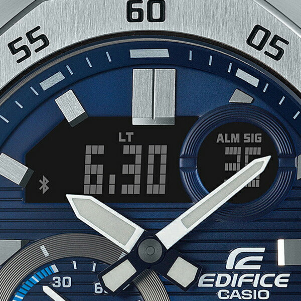 カシオ エディフィス スマートフォンリンクモデル ECB-10YD-2AJF メンズ 腕時計 アナデジ ブルー シルバー Bluetooth カシオーク 八角形