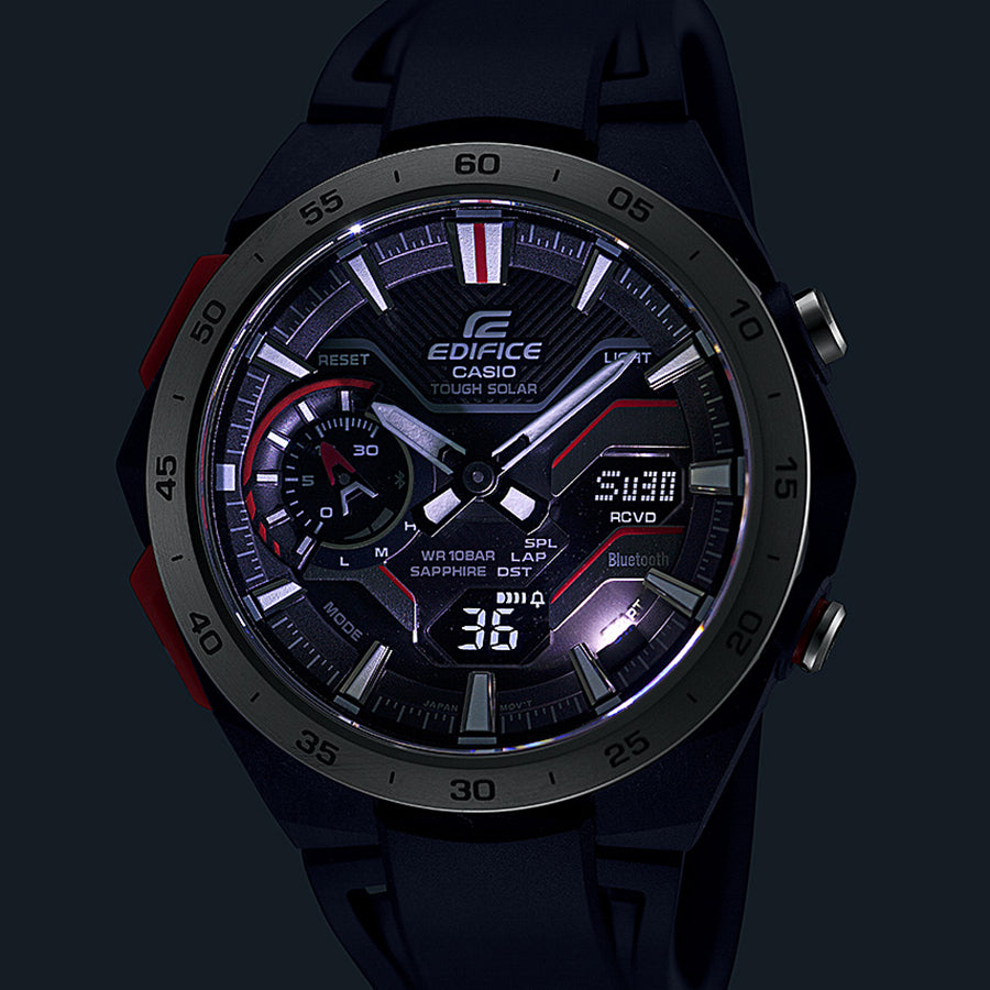 カシオ エディフィス WINDFLOW ウィンドフロウ ECB-2200YP-1AJF メンズ 腕時計 ソーラー Bluetooth デジタル アナログ カーボン強化樹脂ケース レジンバンド