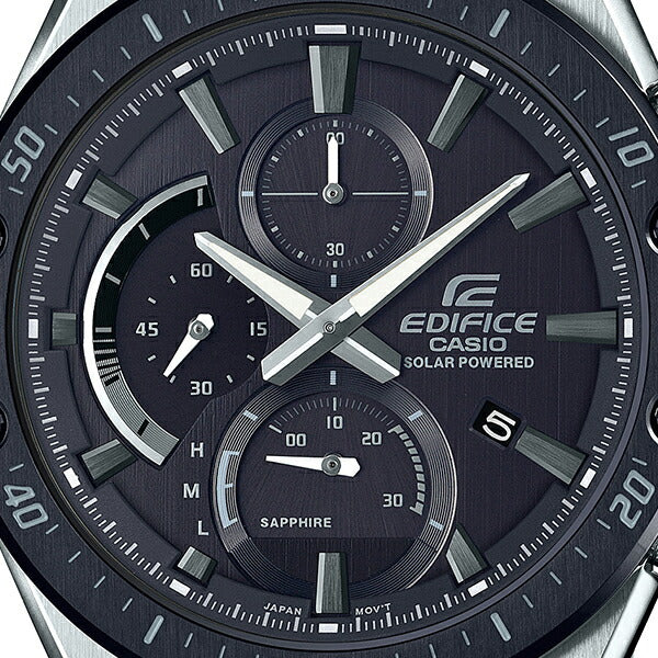 カシオ エディフィス ソーラー サファイア EFS-S560YDB-1AJF メンズ 腕時計 シルバー ブラック