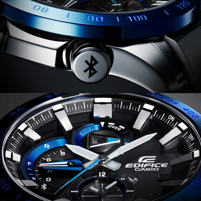 カシオ エディフィス EQB-800DB-1AJF メンズ 腕時計 ソーラー メタル ブラック レースラップクロノグラフ