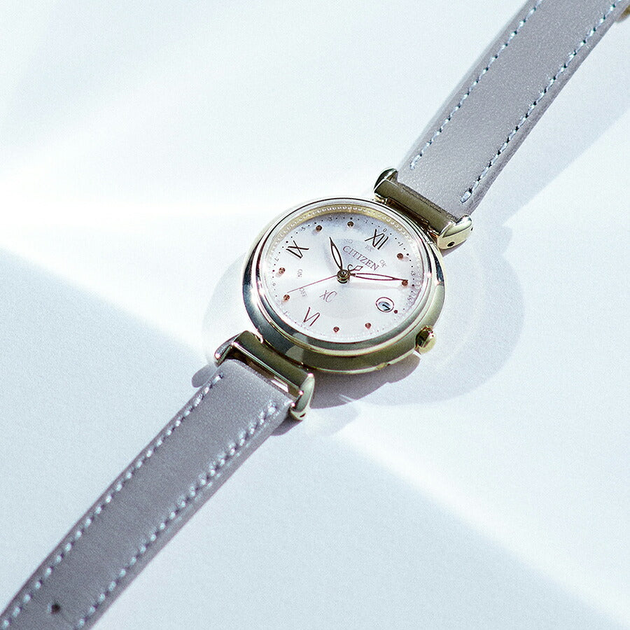 シチズン xC クロスシー mizu collection ミズコレクション ES9462-07A レディース 腕時計 ソーラー 電波 革ベルト グレージュ