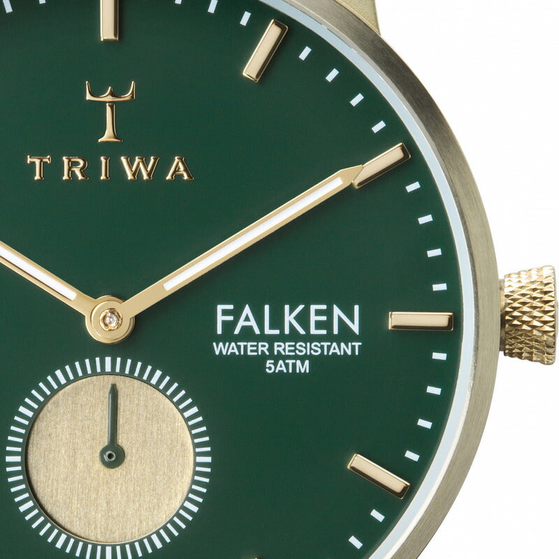 トリワ パインファルケン FAST112-CL01021 メンズ 腕時計 クオーツ 茶レザー グリーン スモールセコンド