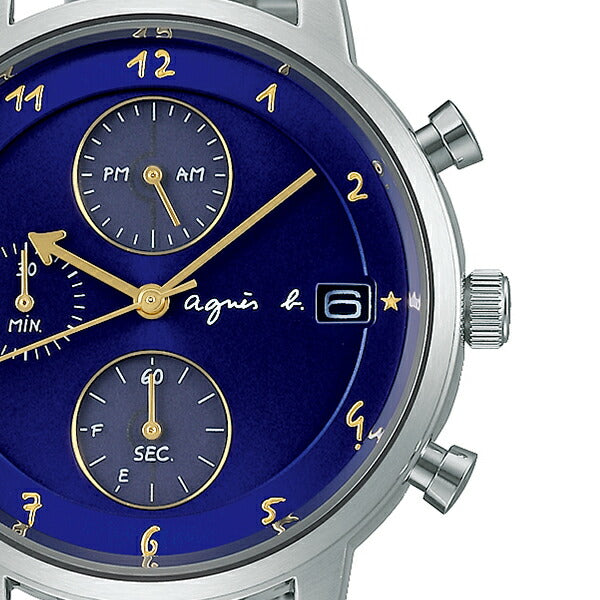 アニエスベー marcello マルチェロ ペア give love 限定モデル FCRD703 メンズ 腕時計 ソーラー クロノグラフ メタルベルト 国内正規品 セイコー