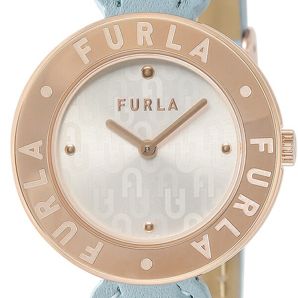 FURLA フルラ ESSENTIAL フルラエッセンシャル FL-WW00004006L3 レディース 腕時計 クオーツ 電池式 革ベルト ライトブルー シルバー