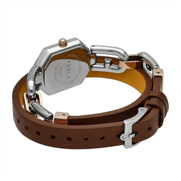 FURLA フルラ OCTAGONAL オクタゴナル ダブルトゥール FL-WW00044006L5 レディース クオーツ 電池式 革ベルト ブラウン