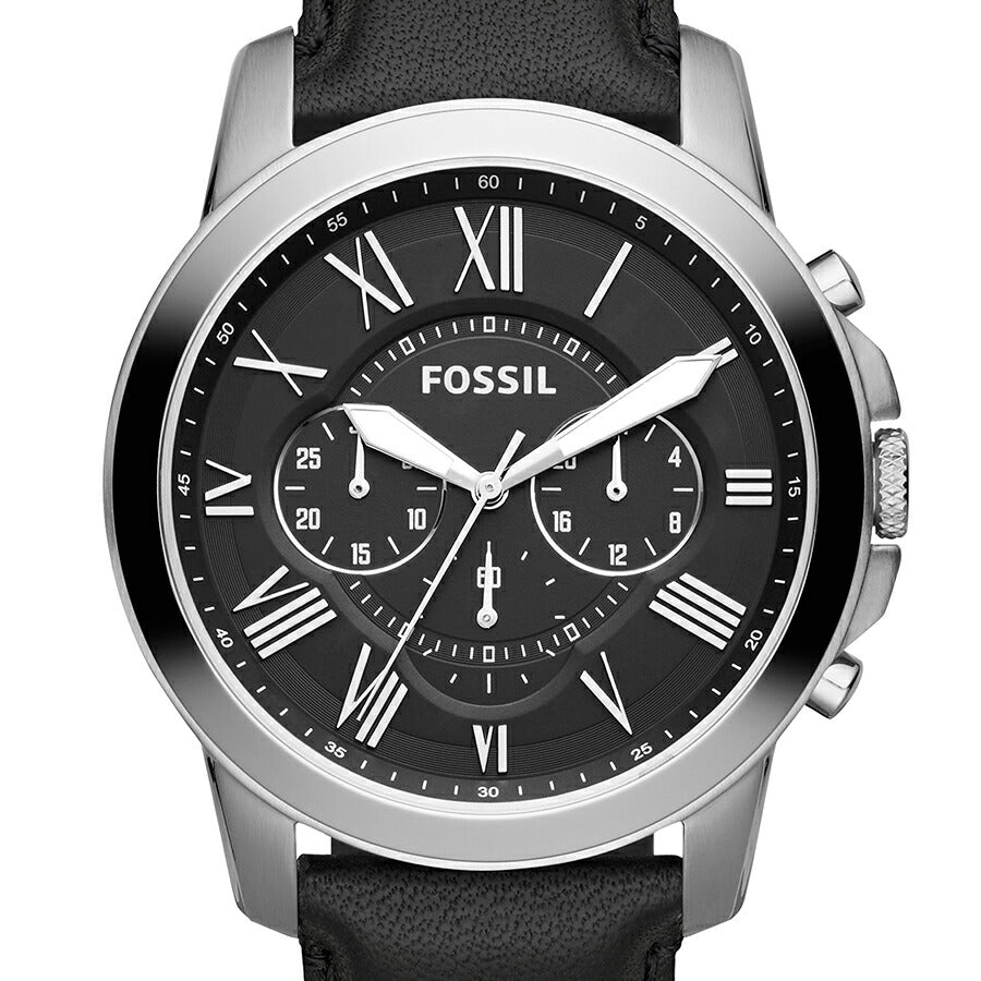 フォッシル GRANT グラント FS4812 メンズ 腕時計 クオーツ クロノグラフ アナログ 革ベルト ブラック 国内正規品