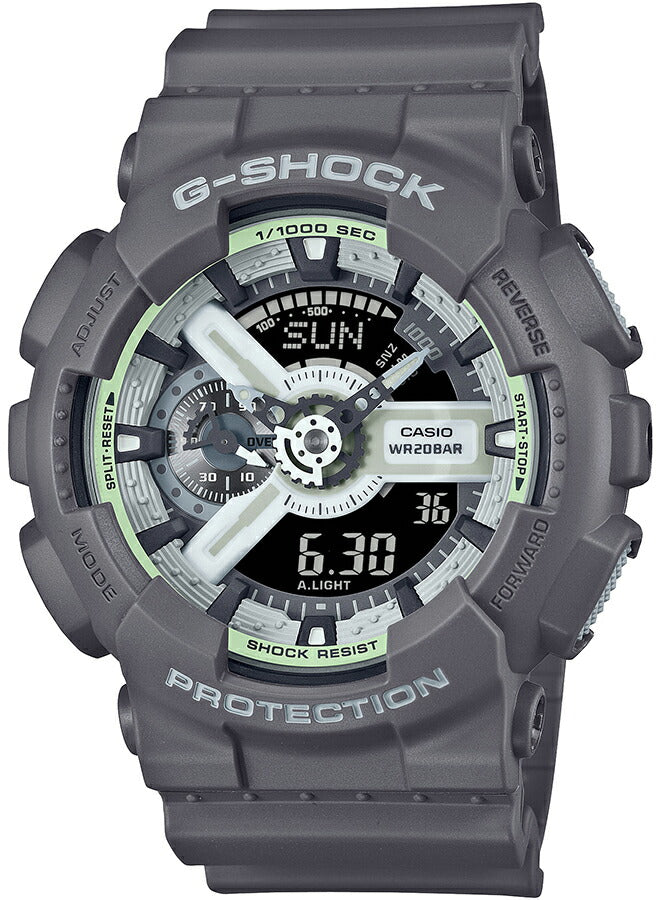 G-SHOCK HIDDEN GLOW 蓄光フェイス GA-110HD-8AJF メンズ 腕時計 電池式 アナデジ ビッグケース グレー 反転液晶 国内正規品 カシオ