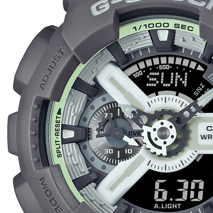 G-SHOCK HIDDEN GLOW 蓄光フェイス GA-110HD-8AJF メンズ 腕時計 電池式 アナデジ ビッグケース グレー 反転液晶 国内正規品 カシオ