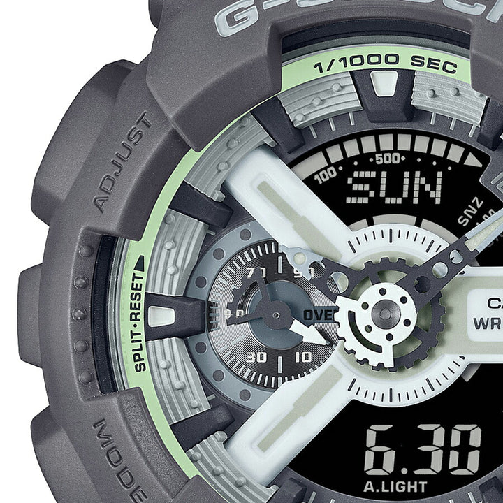 G-SHOCK HIDDEN GLOW 蓄光フェイス GA-110HD-8AJF メンズ 腕時計 電池式 アナデジ ビッグケース グレー 反転液晶 国内正規品 カシオ