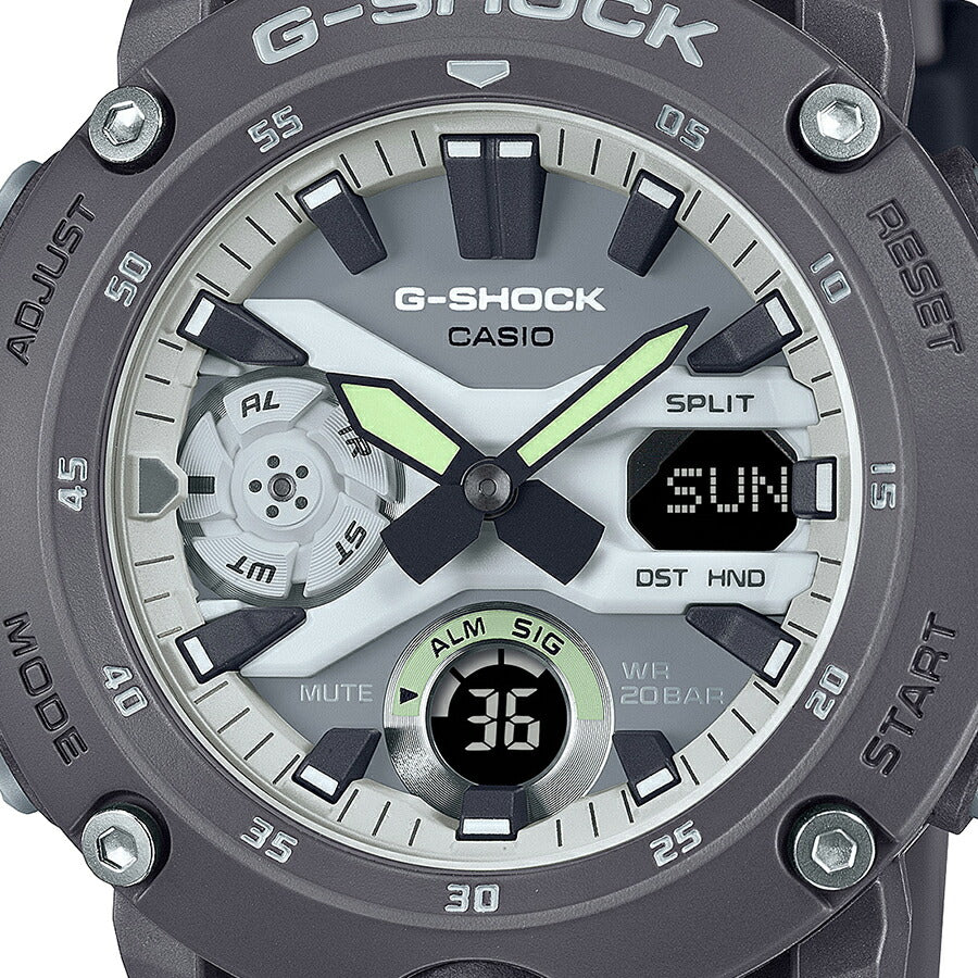 G-SHOCK HIDDEN GLOW 蓄光フェイス GA-2000HD-8AJF メンズ 腕時計 電池式 アナデジ グレー 反転液晶 国内正規品 カシオ