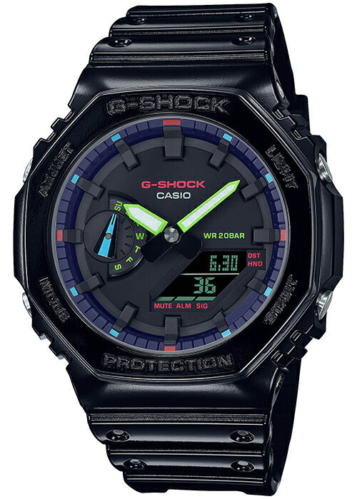 G-SHOCK ヴァーチャルレインボー Gamer’s RGBシリーズ GA-2100RGB-1AJF メンズ 腕時計 電池式 アナデジ オクタゴン 反転液晶 国内正規品 カシオ