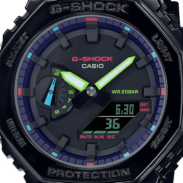 G-SHOCK ヴァーチャルレインボー Gamer’s RGBシリーズ GA-2100RGB-1AJF メンズ 腕時計 電池式 アナデジ オクタゴン 反転液晶 国内正規品 カシオ