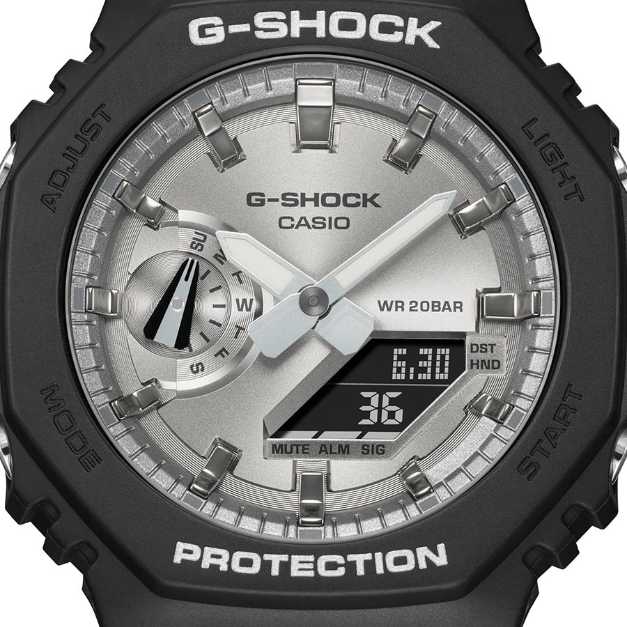 G-SHOCK Metalic Dial メタリックダイアル シルバー GA-2100SB-1AJF メンズ 電池式 アナデジ オクタゴン