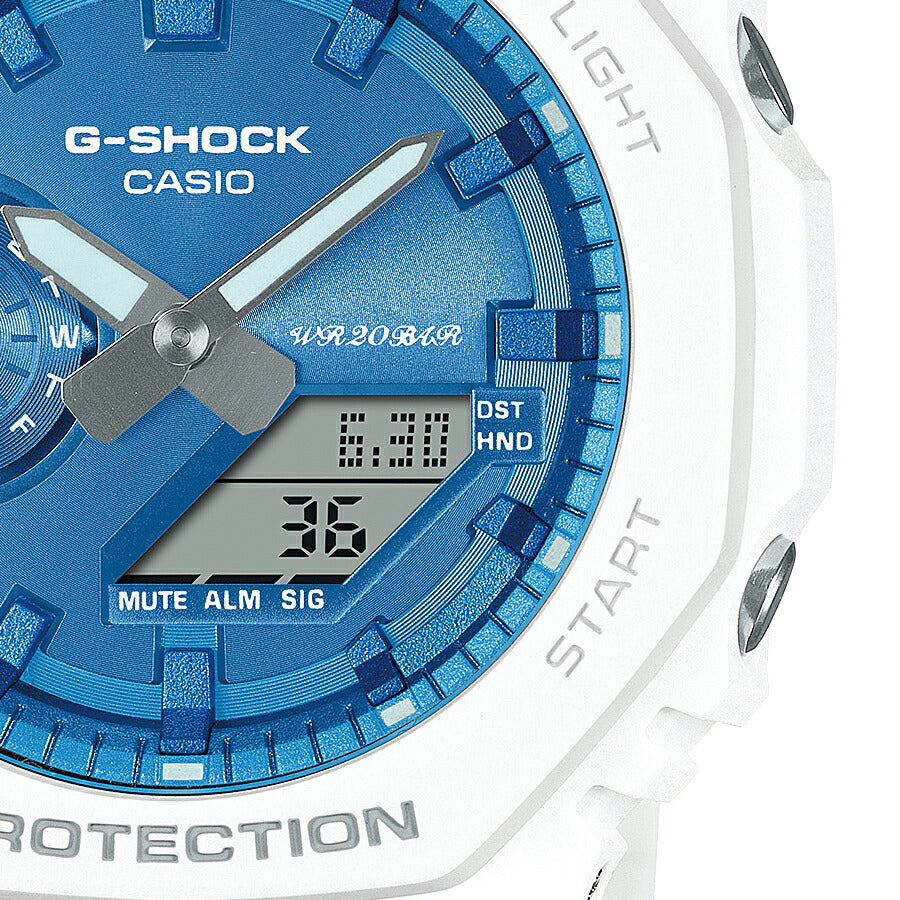 G-SHOCK プレシャスハートセレクション 2023 冬の煌めき GA-2100WS-7AJF メンズ 腕時計 電池式 アナデジ オクタゴン ブルー ホワイト 国内正規品 カシオ