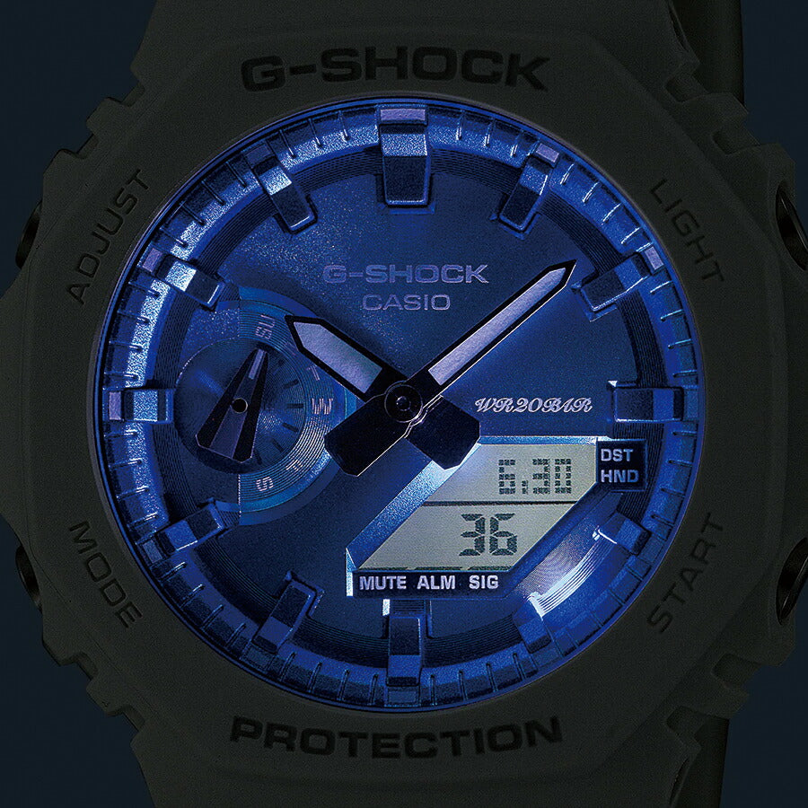 G-SHOCK プレシャスハートセレクション 2023 冬の煌めき GA-2100WS-7AJF メンズ 腕時計 電池式 アナデジ オクタゴン ブルー ホワイト 国内正規品 カシオ