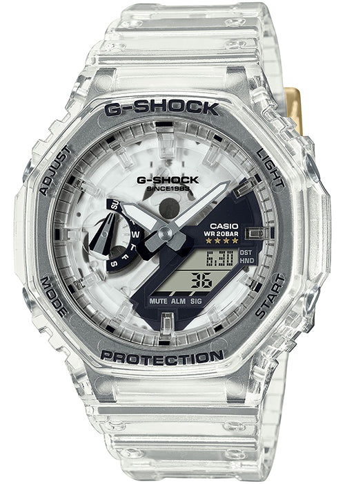 カシオ CASIO G-SHOCK 腕時計 ユニセックス GMA-S114RX-7ADR Gショック クオーツ ブラック/シルバーxスケルトン アナデジ表示