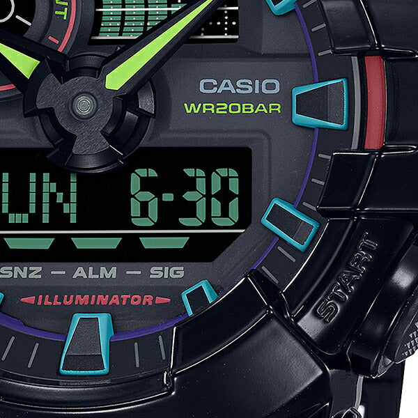 G-SHOCK ヴァーチャルレインボー Gamer’s RGBシリーズ GA-700RGB-1AJF メンズ 腕時計 電池式 アナデジ ビッグケース 反転液晶 国内正規品 カシオ