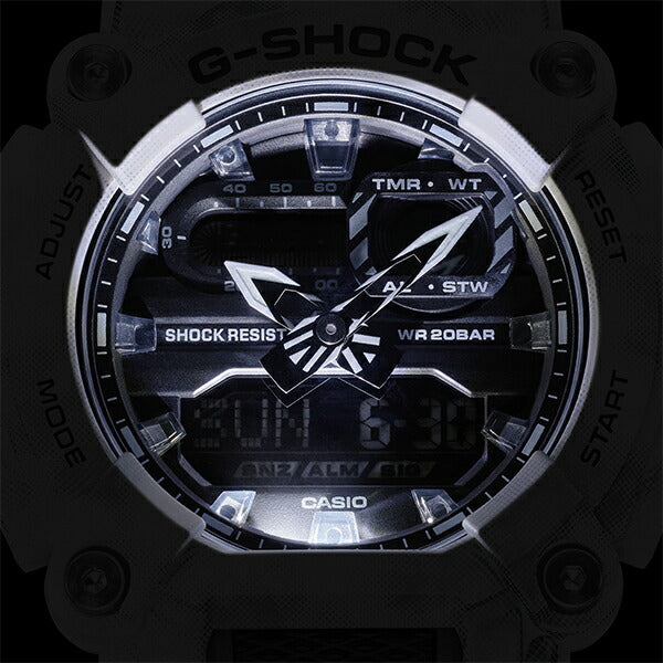 G-SHOCK GRUNGE SNOW CAMOUFLAGE グランジスノー カモフラージュ GA-900GC-7AJF メンズ 腕時計 アナデジ 10角ベゼル 樹脂バンド ホワイト 国内正規品 カシオ