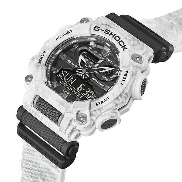 G-SHOCK GRUNGE SNOW CAMOUFLAGE グランジスノー カモフラージュ GA-900GC-7AJF メンズ 腕時計 アナデジ 10角ベゼル 樹脂バンド ホワイト 国内正規品 カシオ