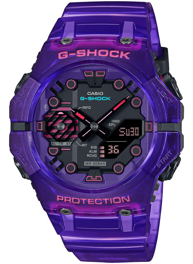 G-SHOCK サイバーシリーズ GA-B001CBRS-6AJF メンズ 腕時計 電池式 Bluetooth アナデジ パープル スケルトン 反転液晶 国内正規品 カシオ