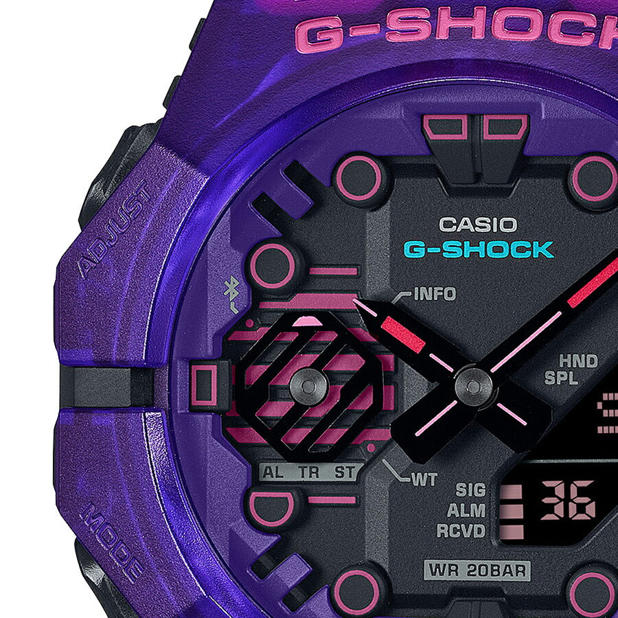 G-SHOCK サイバーシリーズ GA-B001CBRS-6AJF メンズ 腕時計 電池式 Bluetooth アナデジ パープル スケルトン 反転液晶 国内正規品 カシオ