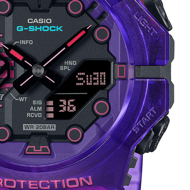 G-SHOCK サイバーシリーズ GA-B001CBRS-6AJF メンズ 腕時計 電池式 Bluetooth アナデジ パープル スケルトン 反転液晶 国内正規品 カシオ