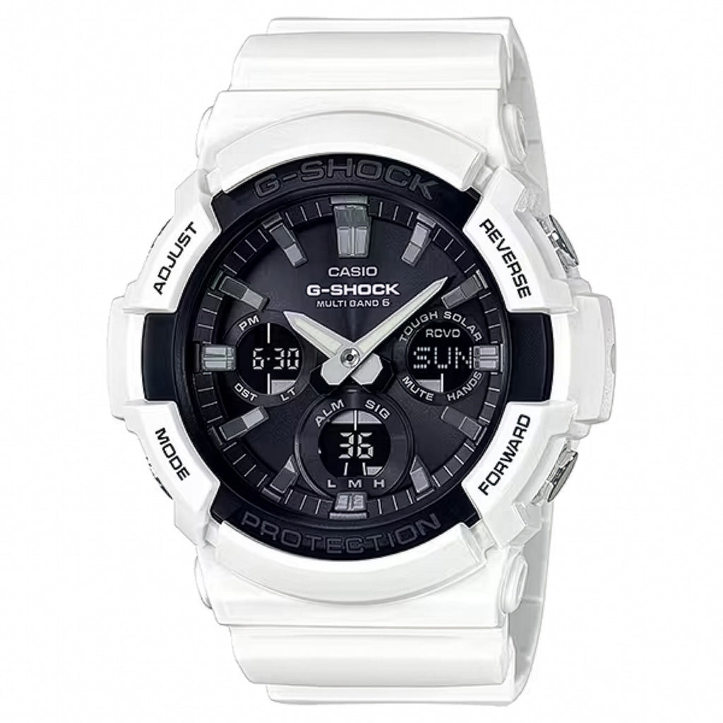極上美品 G-SHOCK GAW-100B ホワイト 電波ソーラー Y2K 箱付 G-SHOCK GAW-100B-7AJF メンズ 電波ソーラー アナデジ ホワイト ビッグ